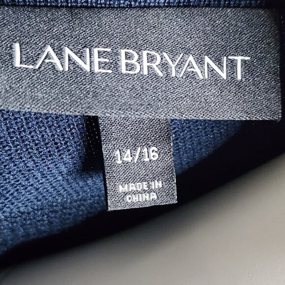 LANE BRYANT Solid All Dark Blue Open Knit Pullover Dress Womens Size 14/16 - Picture 5 of 7